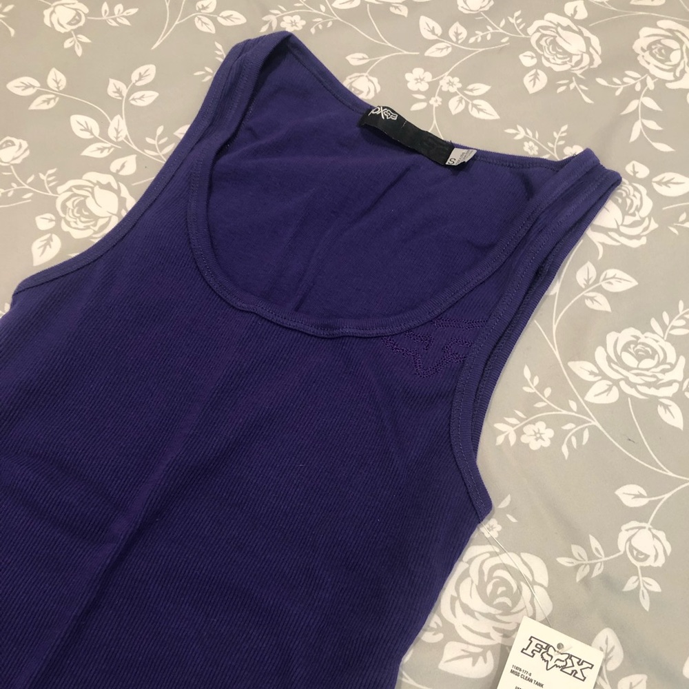 NWT Fox Racing Miss Clean Purple Ribbed Tank Small - Picture 2 of 7